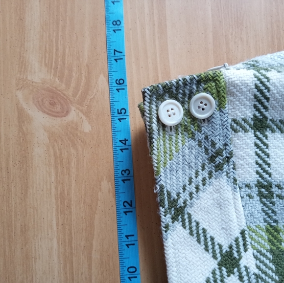 J. Crew Green & Cream Plaid Wool Mini Skirt - Picture 7 of 8